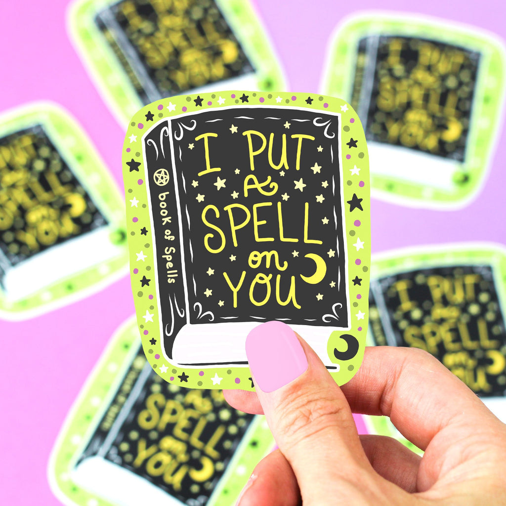 spellbook-sticker-spooky-witchy-babe-spell-on-you-vinyl-decal