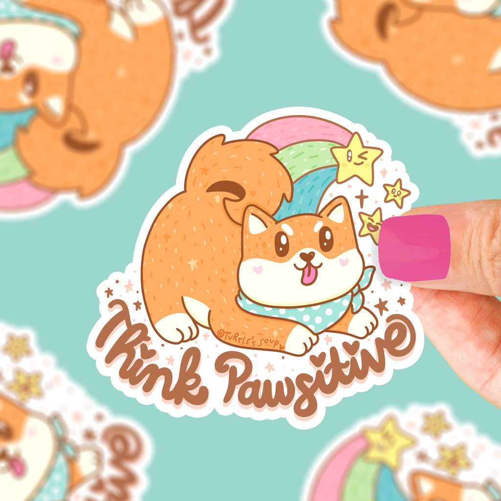 think-pawsitive-shiba-inu-sticker-cute-positive-dog-puppy-sticker-for-petshop-pet-owner-dog-parent-pet-parent-sticker-for-laptop-phone-car-bumper-sticker-by-turtles-soup