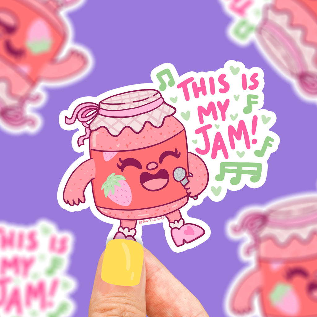 this is my jam strawberry music funny vinyl sticker