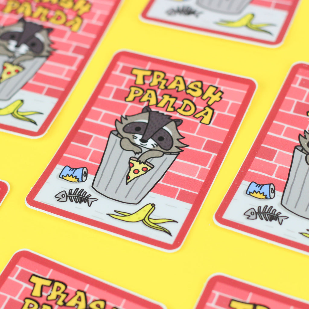trash-panda-funny-raccoon-water-bottle-stickers-art-turtle_s-soup